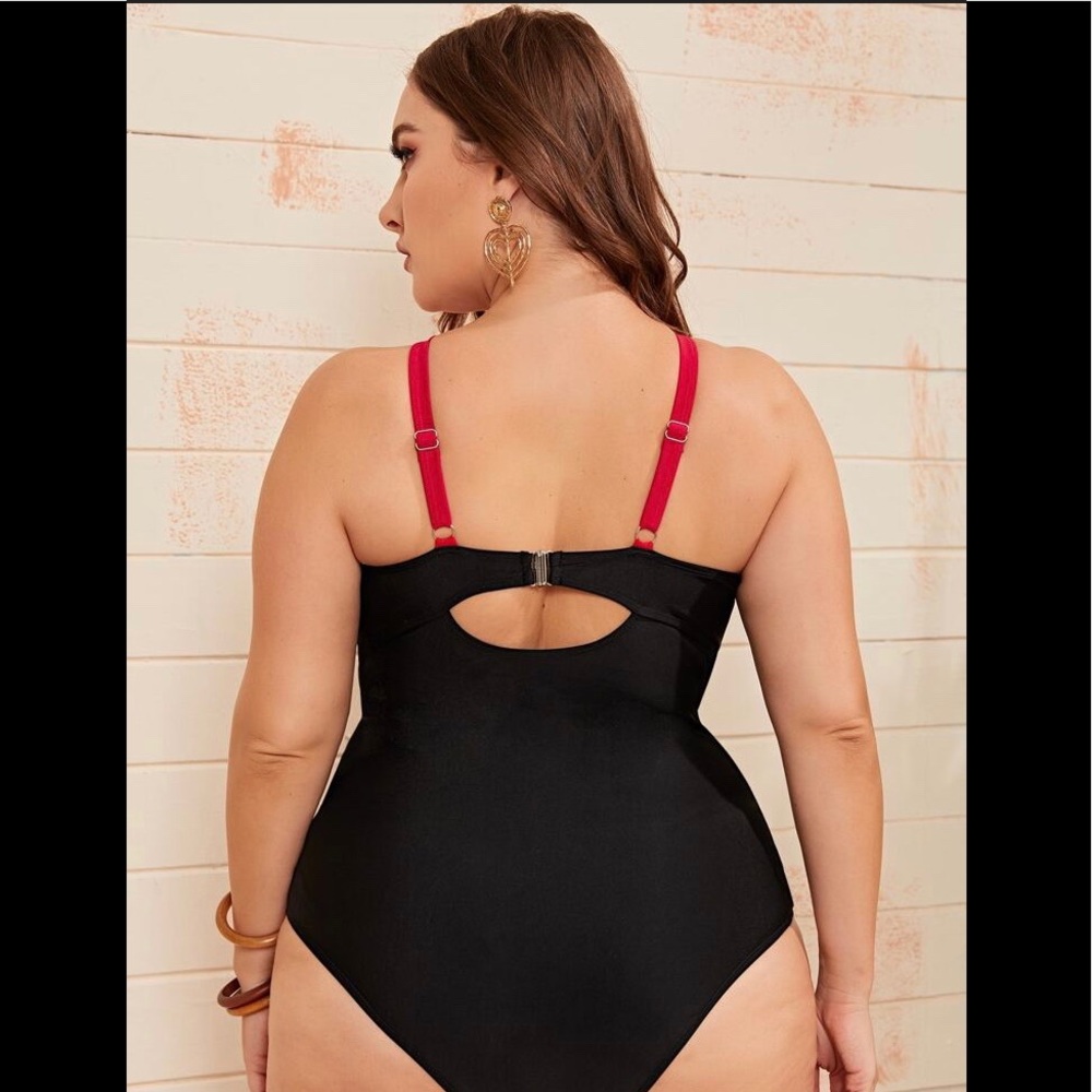 Contrast Tropical One Piece Swimsuit 2XL - Picture 2 of 3